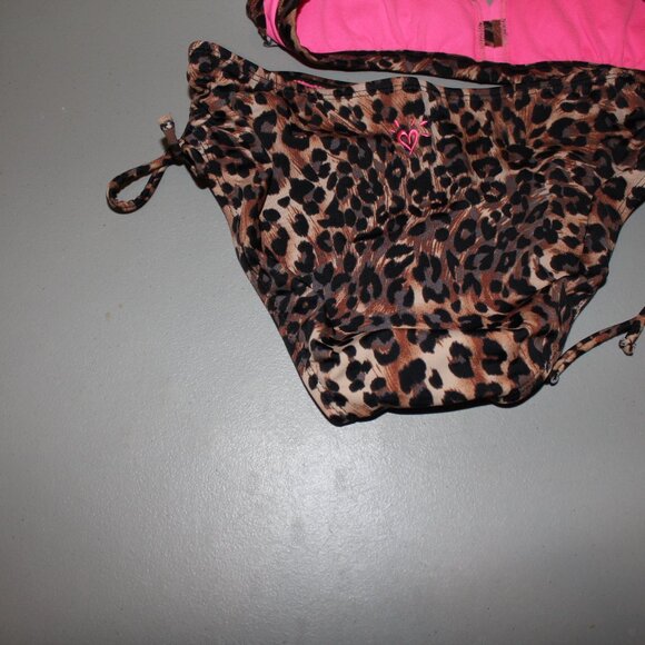 Brown & Pink 2 Pcs Justice Bikini9 Swimsuit Size 12/14 - Picture 7 of 11